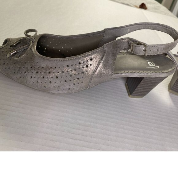 Luftpolster Ara Womens Pewter 2 1/2" Heel Sling Back Size 10.5 - Picture 6 of 12